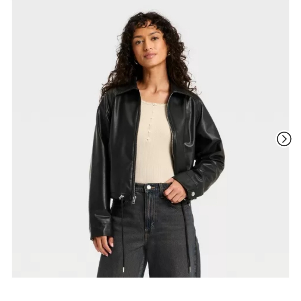 Women's Black Faux Leather Jacket